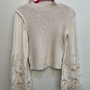 NWT - Antrhopologie Textured Eyelet Twofer Sweater Vest - XS